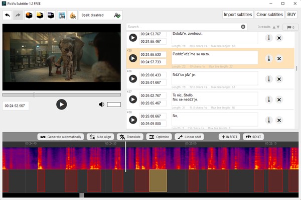 Screenshot of PixVis Subtitler
