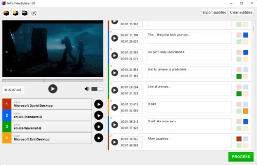 Screenshot of PixVis Video Dubber